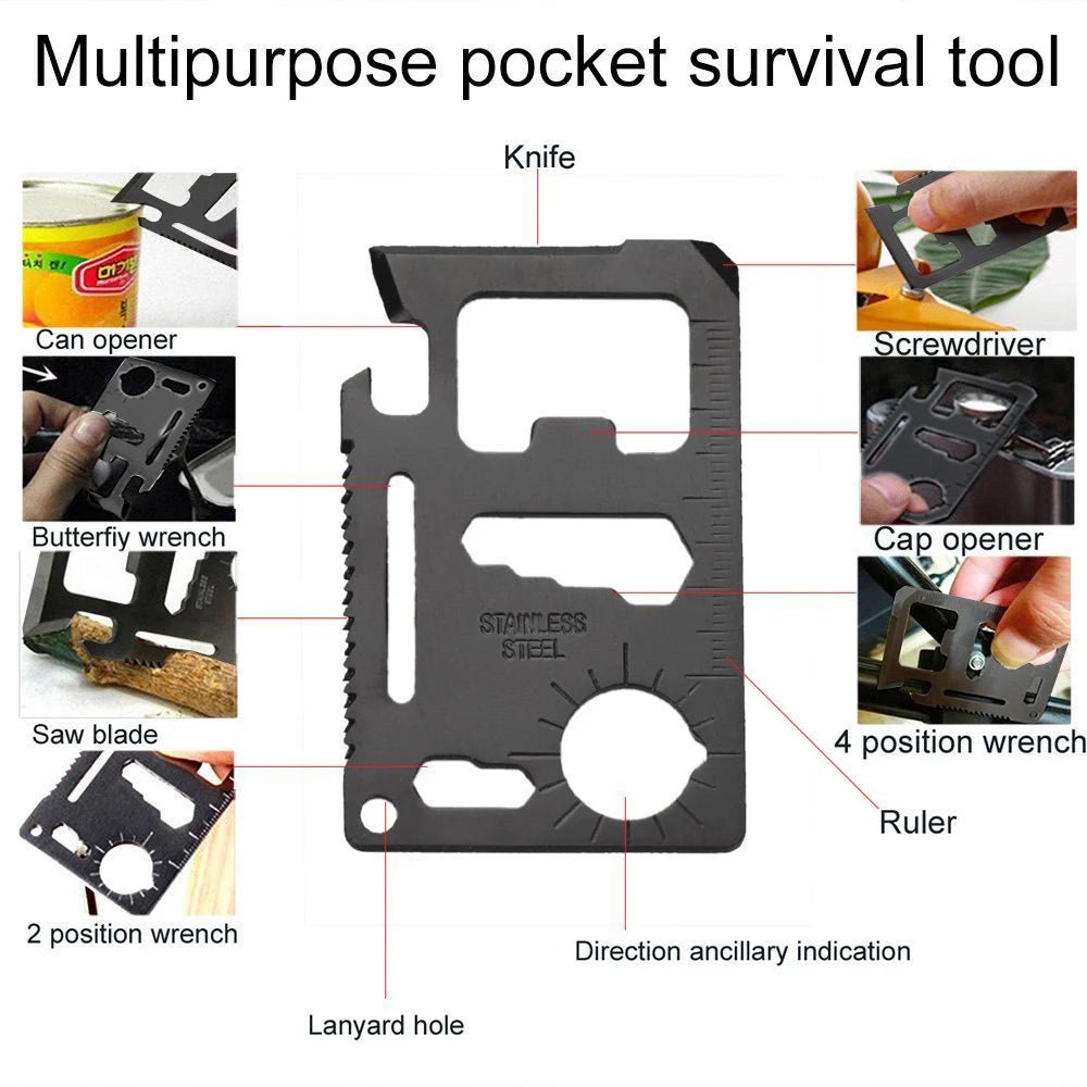 15 IN 1 Emergency Survival Kit Gear Camping Travel Multifunction Tactical Defense Equipment First Aid SOS Wilderness Adventure - Tactinest.com
