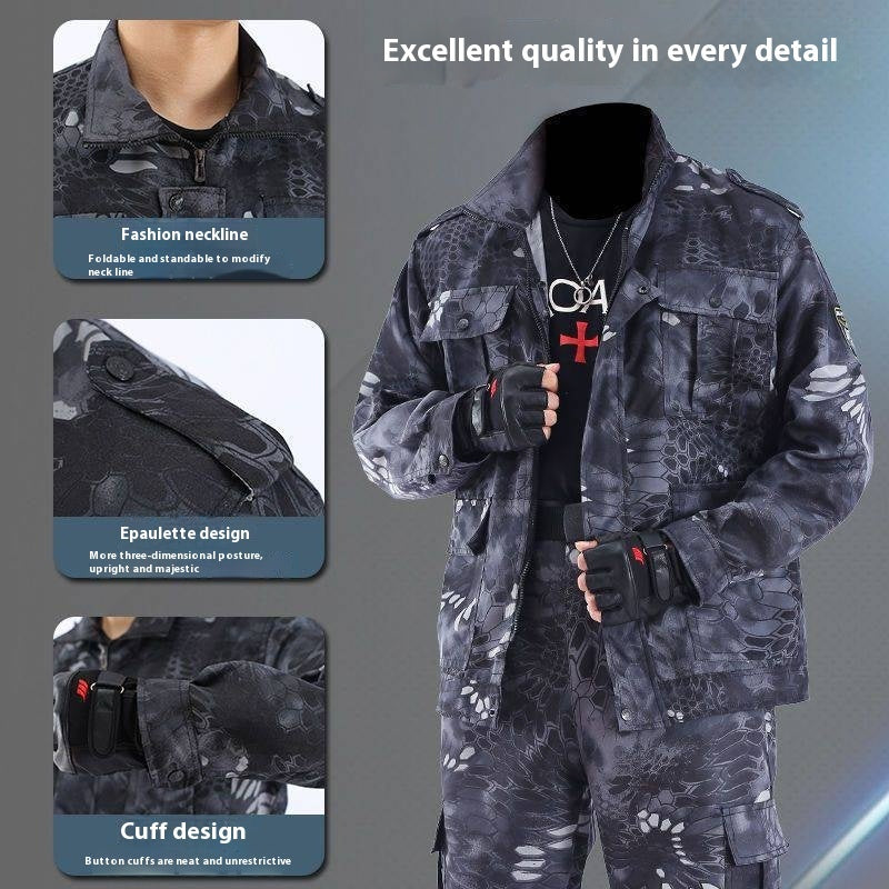 Tactical Camouflage Suit Black Python Pattern Suit Men's Overalls