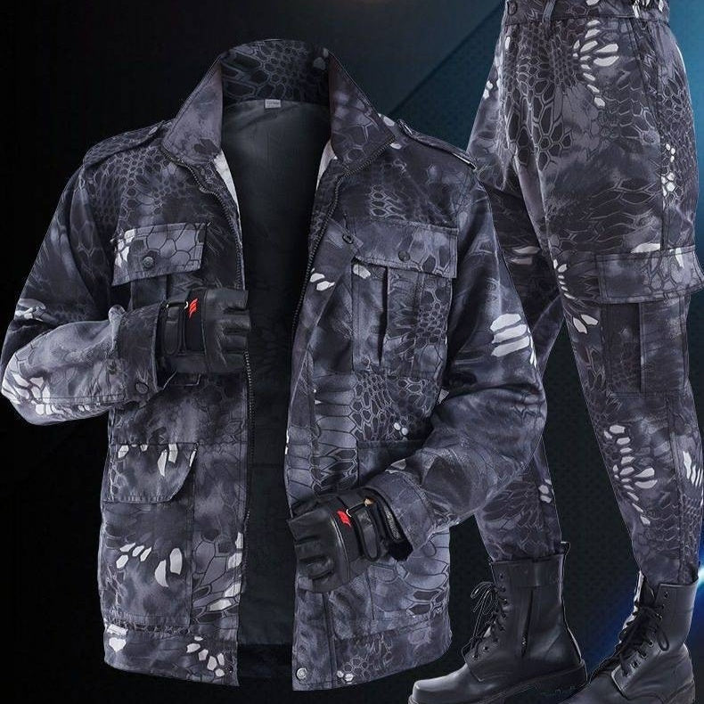Tactical Camouflage Suit Black Python Pattern Suit Men's Overalls