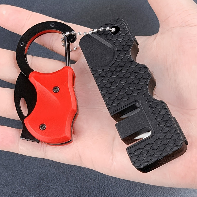 [Cool|EDC] 1/2pcs EDC Pocket Knife with Clip | Men's Pocket Knife And Sharpening Stone, Glass Breaking Knife for Emergency, Cool Pocket Knife with Serrated Edge for Outdoor Survival Tactical Camping Hunting, Gift for Dad, Bla