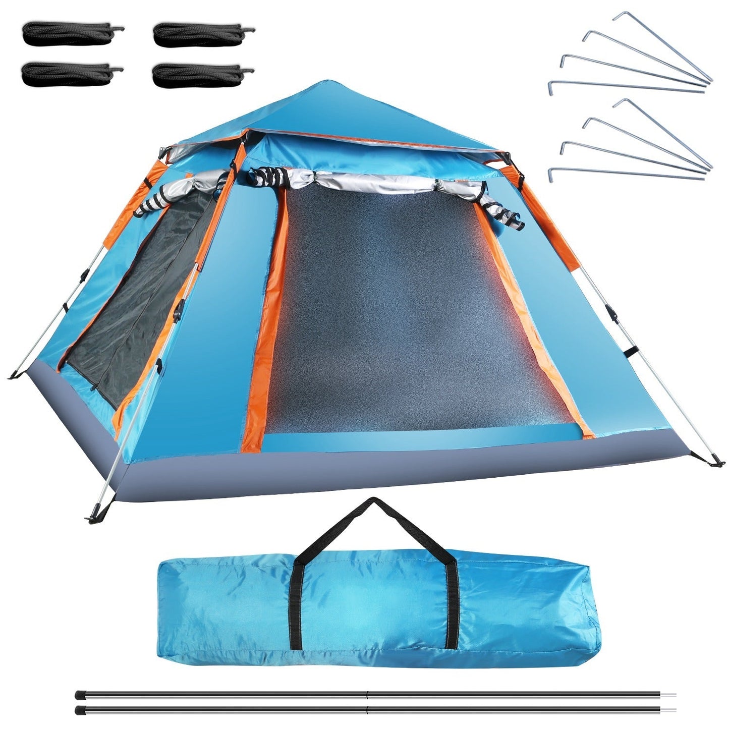 1Pc 4 - 5 Person Camping Tent With 2 Mosquito Nets Windows Carry Bag Waterproof 7.05x7.05x4.46ft For Hiking Climbing Adventure Fishing Fedex Shipping - Tactinest.com