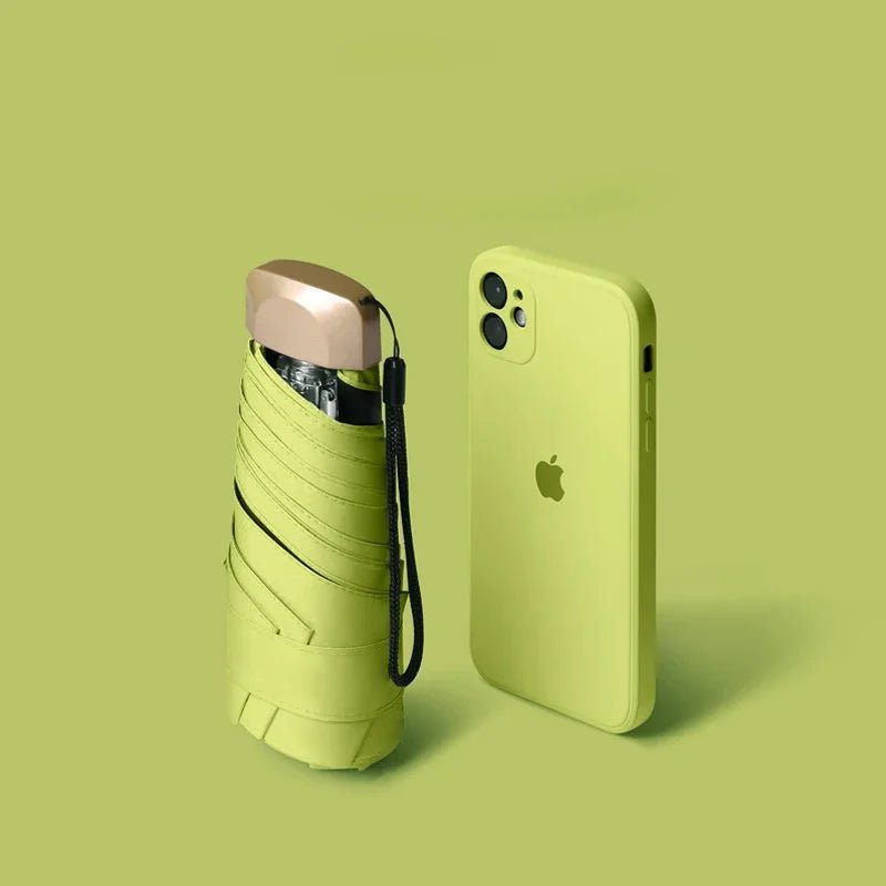 1Pc 55% Off Mini Sun Umbrella Pocket Rain Umbrella Vinyl Folding UV Ultraviolet Protection Sun Shade Pocket Parasol Capsule - Tactinest.com