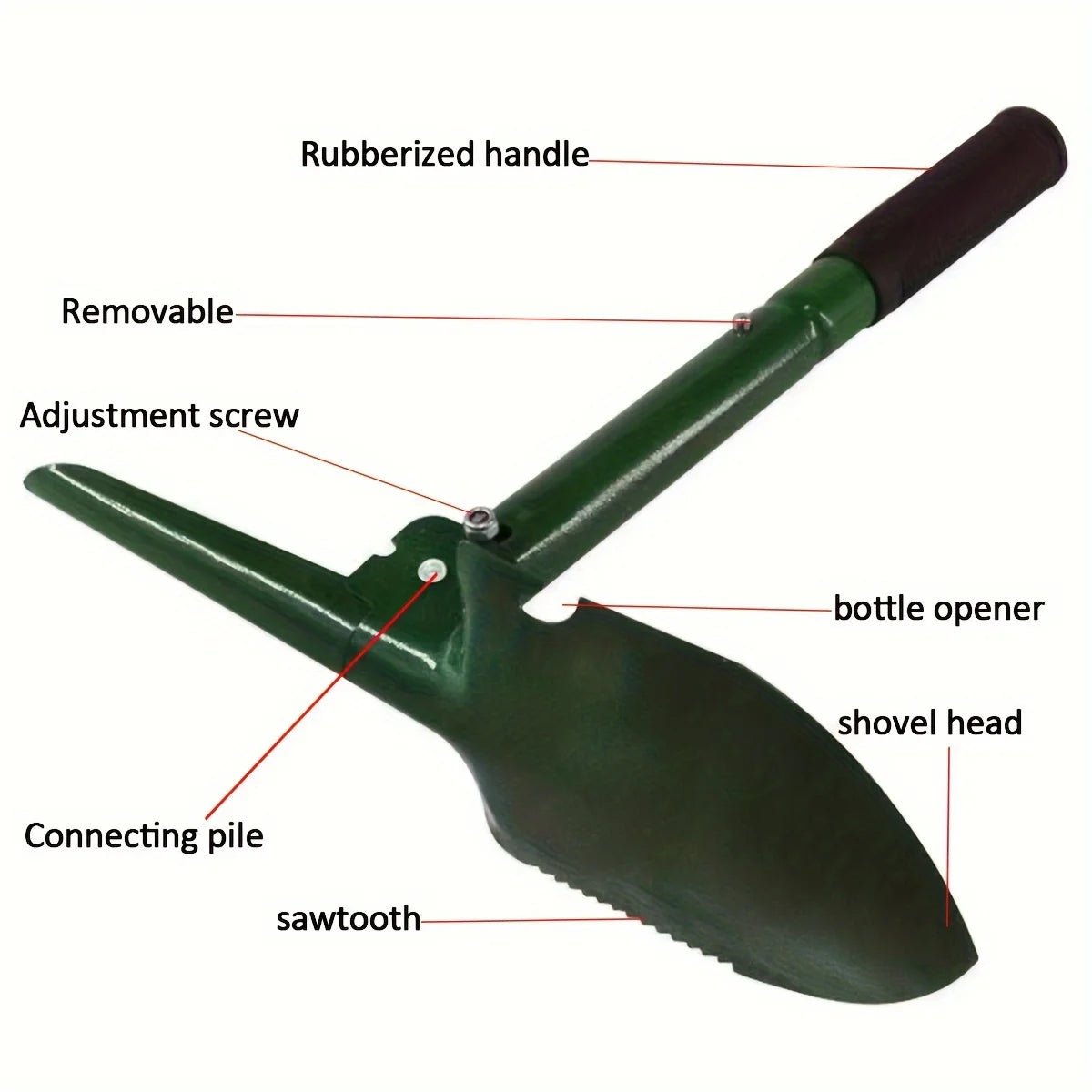 1PC Engineer Shovel Military Shovel Outdoor Multifunctional Folding Military Shovel Vehicle Camping Fishing Shovel Pickaxe - Tactinest.com