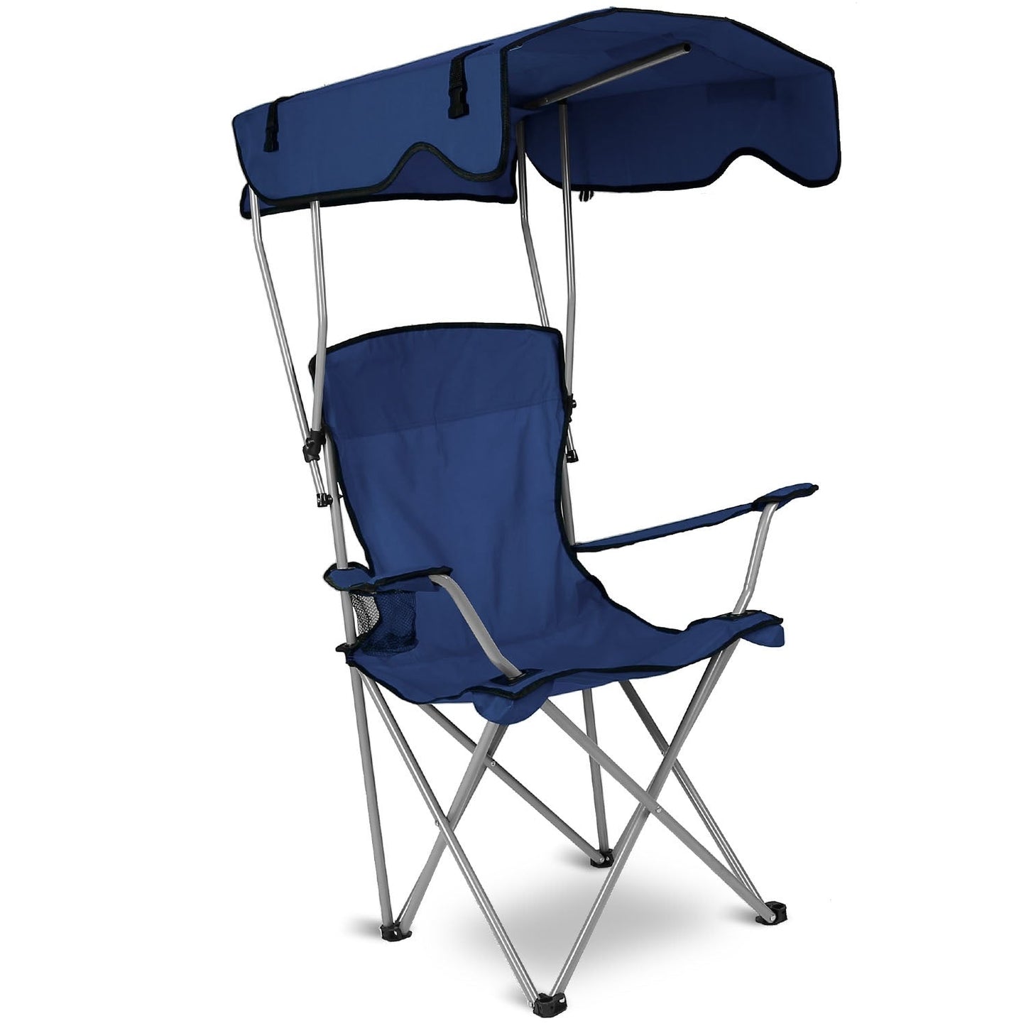 1Pc Foldable Camping Chair With Canopy Cup Holder 330LBS Max Load Folded As A Carry Bag Fedex Shipping - Tactinest.com