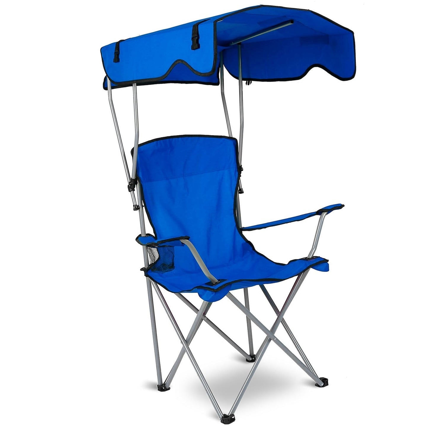 1Pc Foldable Camping Chair With Canopy Cup Holder 330LBS Max Load Folded As A Carry Bag Fedex Shipping - Tactinest.com