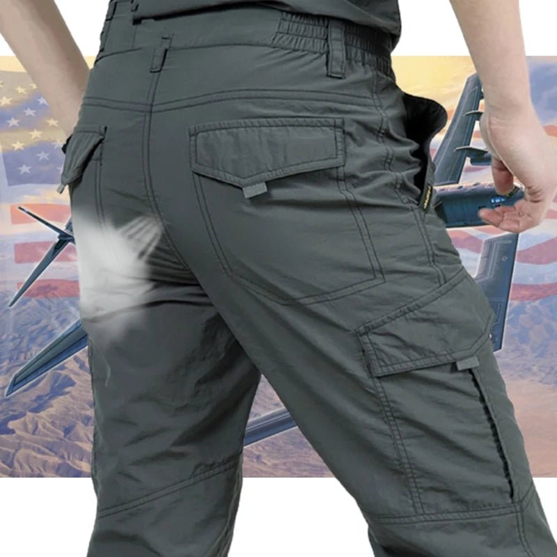 2025 Summer Men's Casual Cargo Trousers Outdoor Sports Pants Multi Pockets Tactical Pant Waterproof Camping Fishing Men Clothing - Tactinest.com