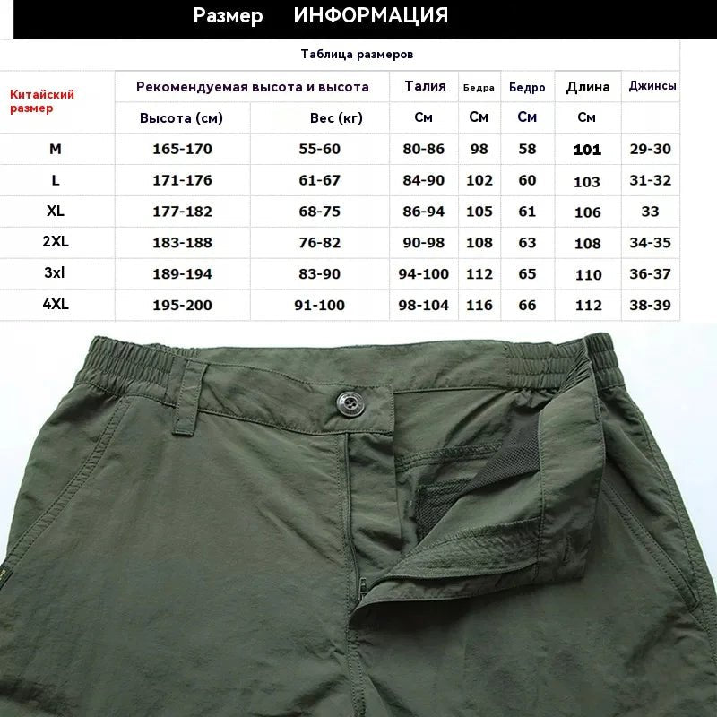 2025 Summer Men's Casual Cargo Trousers Outdoor Sports Pants Multi Pockets Tactical Pant Waterproof Camping Fishing Men Clothing - Tactinest.com
