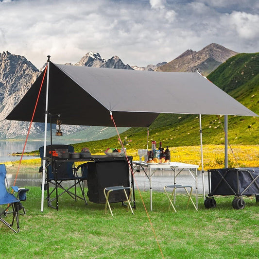 2x 230cm Tent Poles Telescopic Adjustable Awning Canopy Tarp Pole Support Rod UK - Tactinest.com