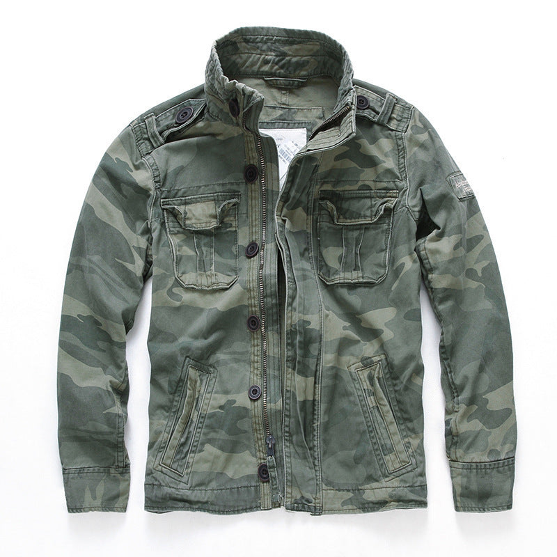 Men's Jacket Autumn Military Workwear Outdoor Mountaineering Denim Coat