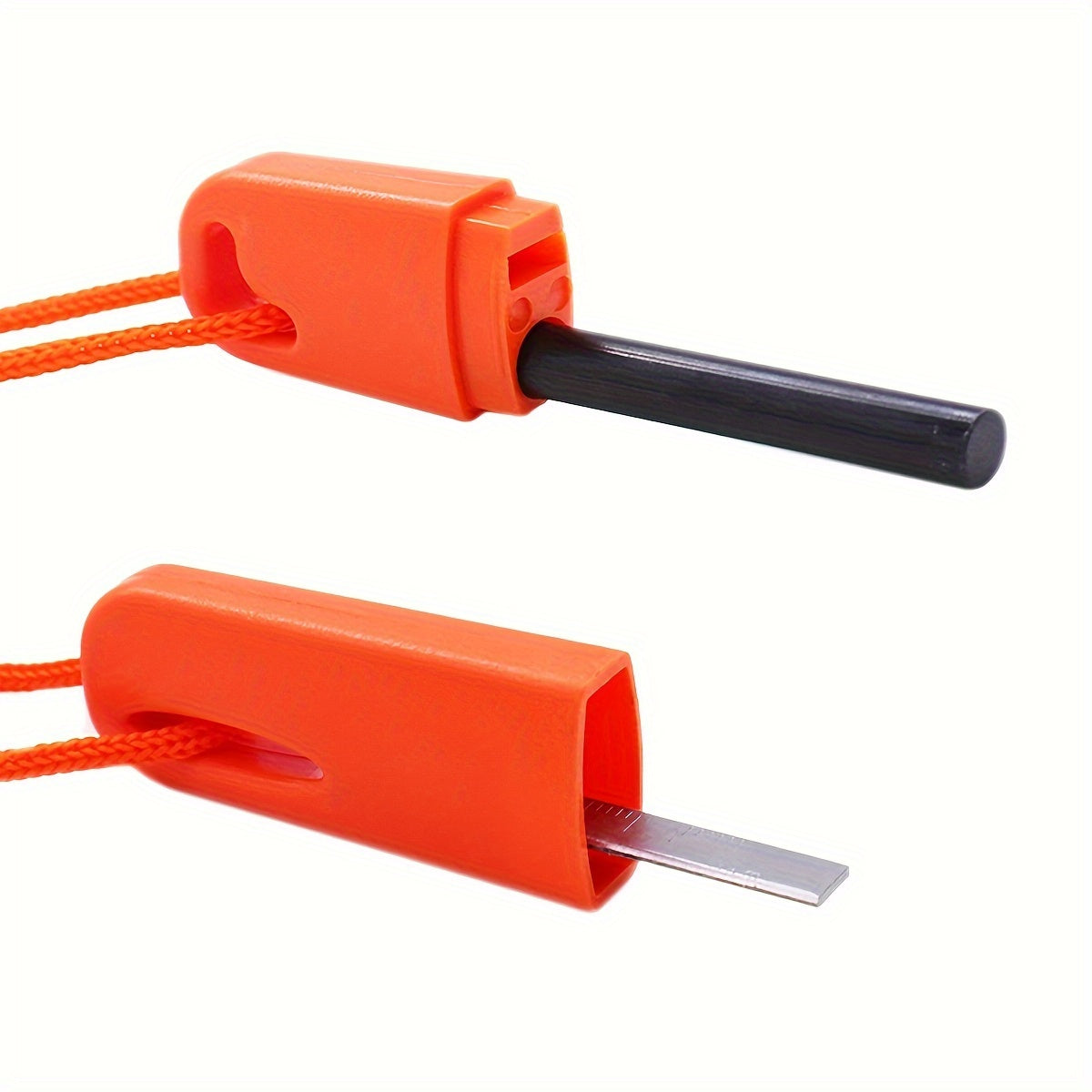1-piece Emergency Fire Starter Stick with Serrated Scraper and Magnesium Flint: Durable, Uncharged Outdoor Survival Tool for Camping and Hiking