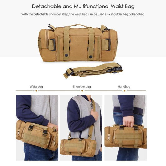 Tactical Multi-Tool Waist Pack - Black, Zippered, Durable Polyamide Fabric, Ideal for Cycling, Hiking, and Outdoor Activities, Outdoor Gear | Zippered Waist Pack | Adjustable Strap, Utility Waist Pack
