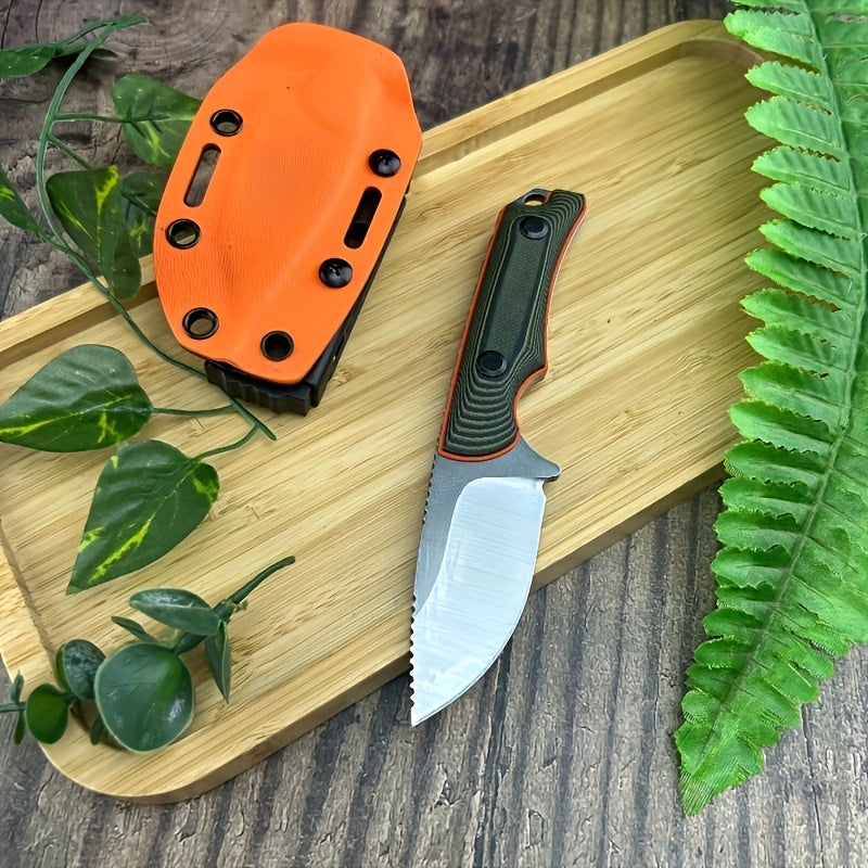 Premium S90V Stainless Steel 1pc Fixed Blade Knife - Lightweight, Durable G10 Handle, Kydex Sheath for Camping & Outdoor Survival | Men's Gift, Camping Accessories