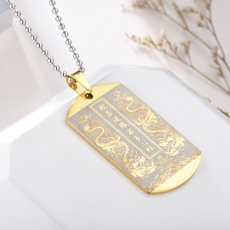 Lianhua Polomixinjing Military Brand Stainless Steel Tag Necklace