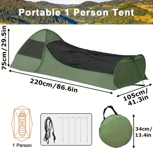 Single - person Mosquito - Proof Camping Tent | Lightweight, Portable, and Space - Saving. Essential for Backpacking Trips and Outdoor Survival