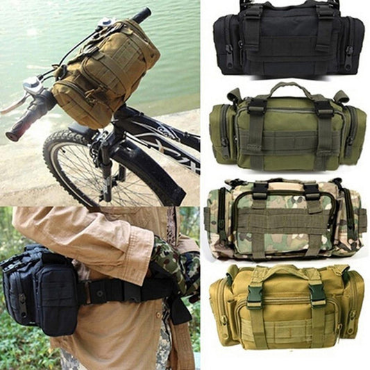 Tactical Multi-Tool Waist Pack - Black, Zippered, Durable Polyamide Fabric, Ideal for Cycling, Hiking, and Outdoor Activities, Outdoor Gear | Zippered Waist Pack | Adjustable Strap, Utility Waist Pack