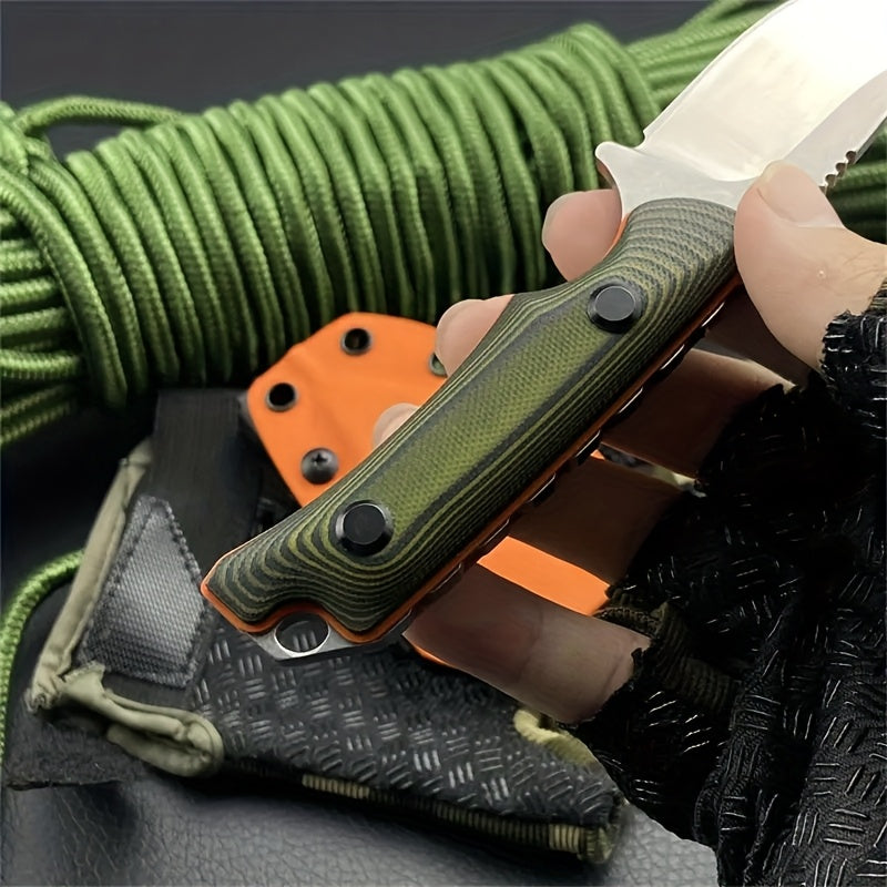 Premium S90V Stainless Steel 1pc Fixed Blade Knife - Lightweight, Durable G10 Handle, Kydex Sheath for Camping & Outdoor Survival | Men's Gift, Camping Accessories
