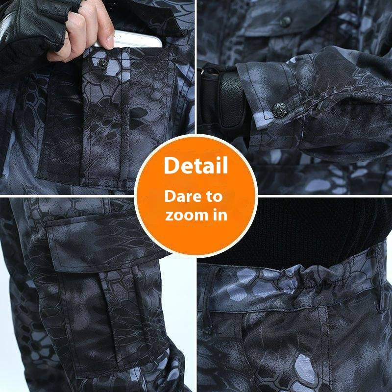 Tactical Camouflage Suit Black Python Pattern Suit Men's Overalls