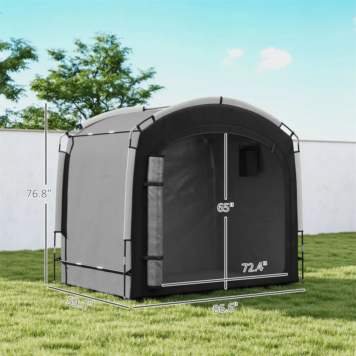 Black Bike Storage Shed Tent for 3-4 Bicycles Outdoor Furniture