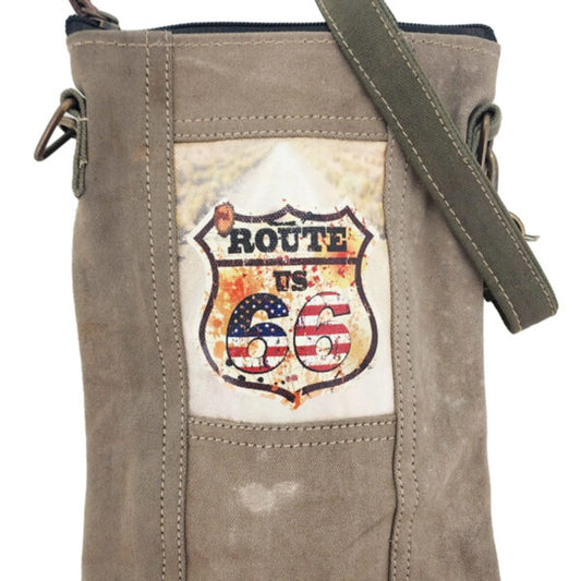 TD Route 66 Small Crossbody Outdoor Bag Eco-Friendly Recycled Tent Design
