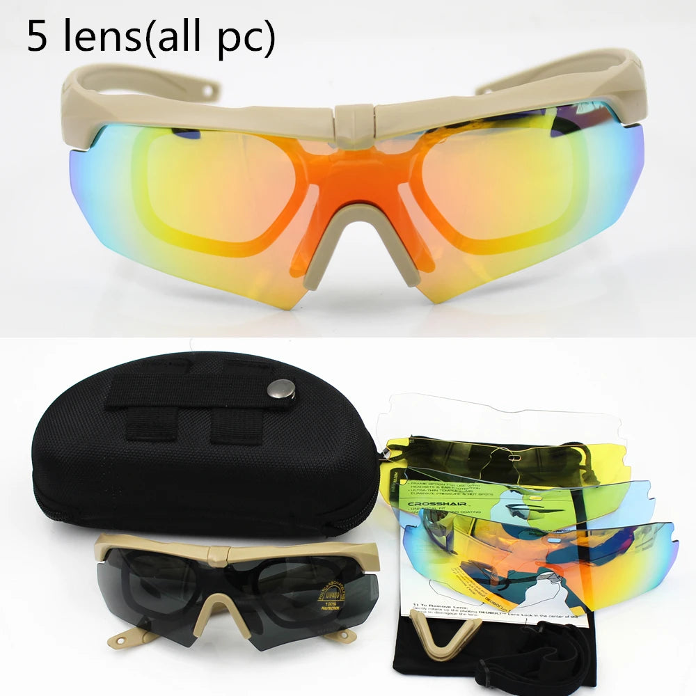 Polarized  TR90 military goggles 3/5 Lens Ballistic Military Sport Men Sunglasses Army Bullet-proof Eyewear shooting