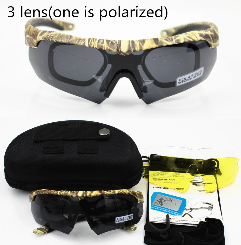 Polarized  TR90 military goggles 3/5 Lens Ballistic Military Sport Men Sunglasses Army Bullet-proof Eyewear shooting