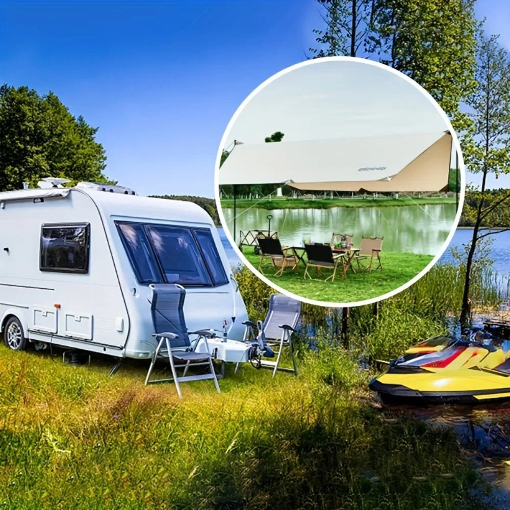 Outdoor Tent USA Stock Ordinary 3*4m RV Shade Portable Camping Sunscreen Rainproof Vinyl Canopy Outdoor Tent