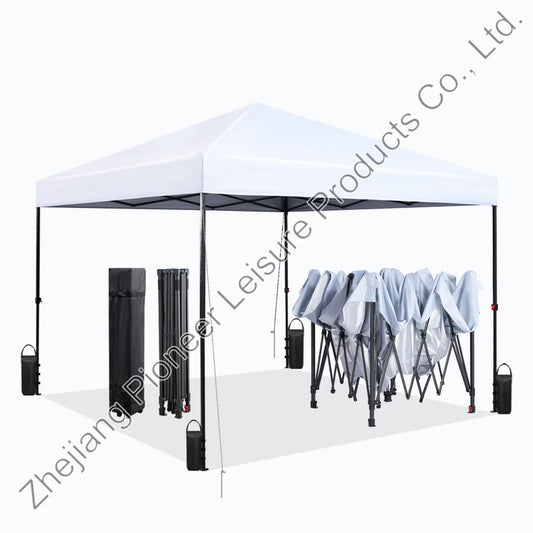 USA Stock Available 1 Person Set up 10x10 ft White Color Pop up Tent With Wheel Bag and Sandbags for Party Outdoor Event