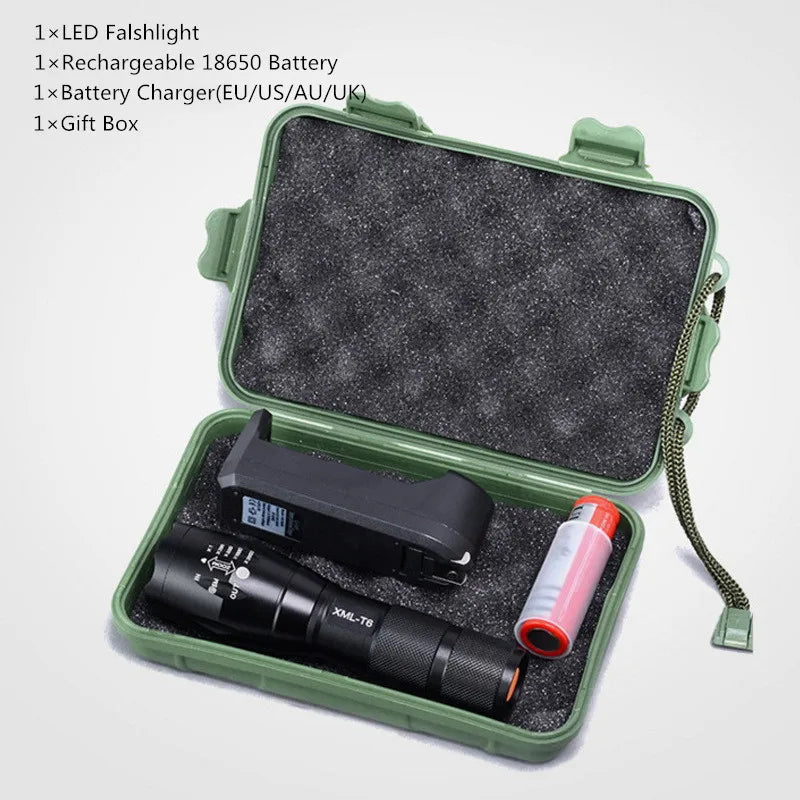 LED Rechargeable Flashlight Pocketman XML T6 linterna torch 18650 Battery Outdoor Camping Powerful Led Flashlight