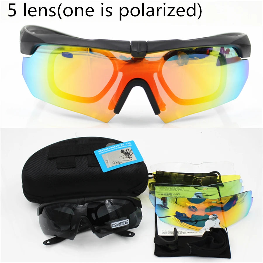Polarized  TR90 military goggles 3/5 Lens Ballistic Military Sport Men Sunglasses Army Bullet-proof Eyewear shooting