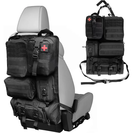 FCJ Luxury Sports Car Seat Back Molle Panel Organizer Universal Tactical with Oxford and Polyester Material