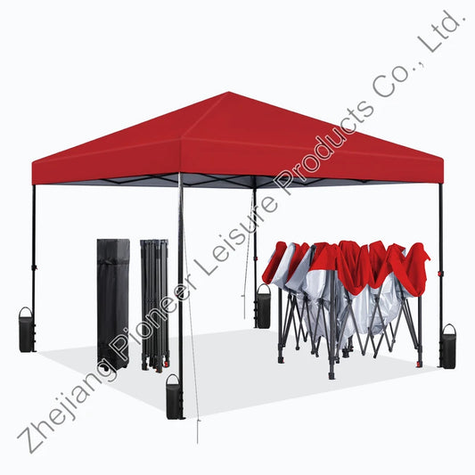 USA STOCK Outdoor Commercial Canopies Waterproof Easy Setup 10x10 Heavy Duty Pop up Canopy Tent Includes Wheeled Carry Bag