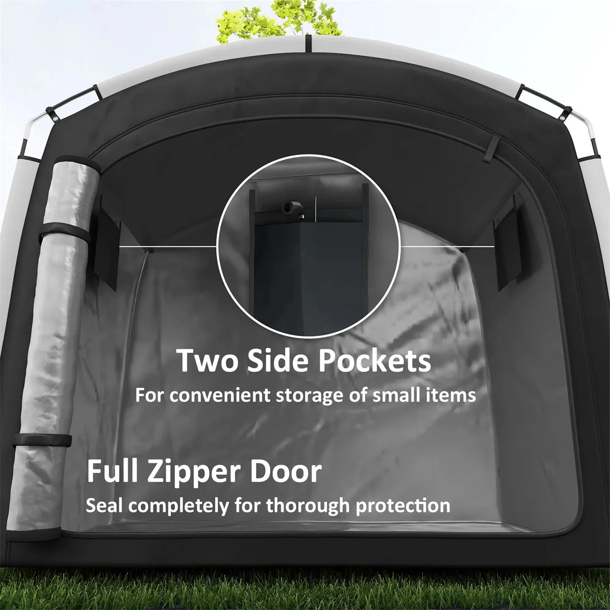 Black Bike Storage Shed Tent for 3-4 Bicycles Outdoor Furniture