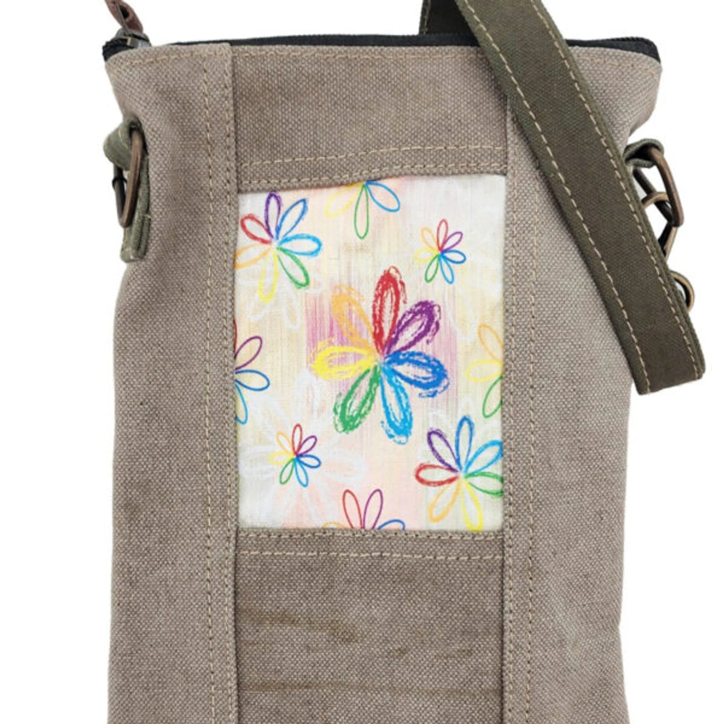 TD Boho Flowers Small Outdoor Bag Recycled Tent Crossbody Design