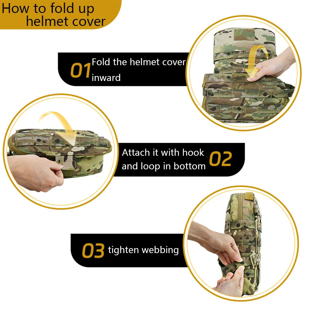 Tactical Modular Hydration Pack MOLLE Water Bladder Pack Foldable Helmet Cover Cycling Paintball Airsoft Hunting Accessories