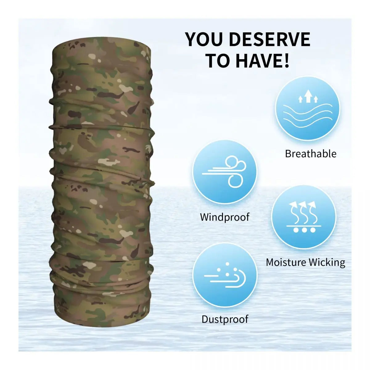 Military Camouflage Bandana Neck Gaiter Printed Military Camo Balaclavas Wrap Scarf Multifunctional for Men Women Adult