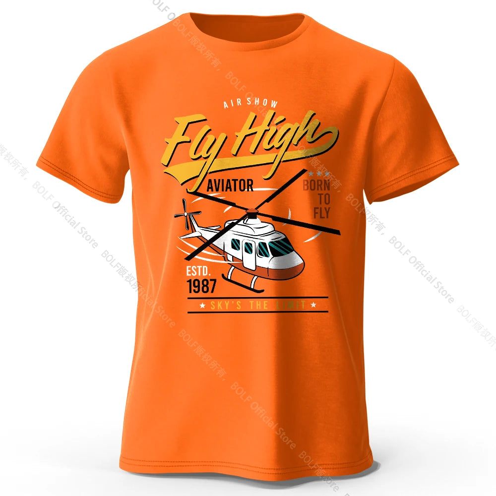 Military Helicopter Hand Drawn Printed Unisex Men Women T-Shirt Tees Tops 100% Cotton Army Sketch Graphic Tactical Gear