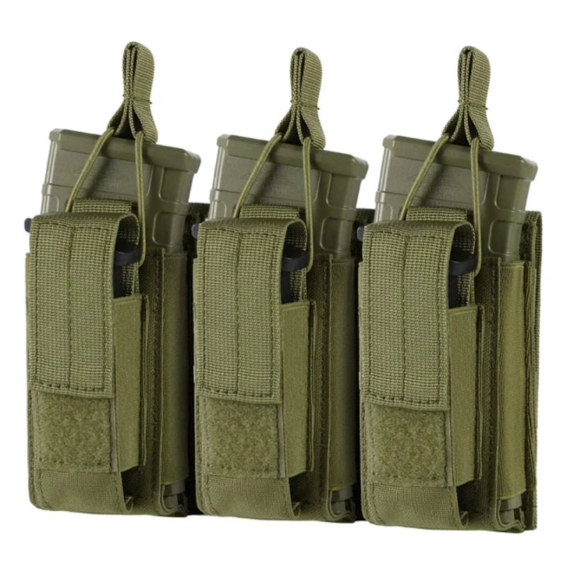 Tactical Magazine Pouch Pistol MAG Holder 5.56 MOLLE Double Stack Elastic Shock Cord Retention Hunting Accessories
