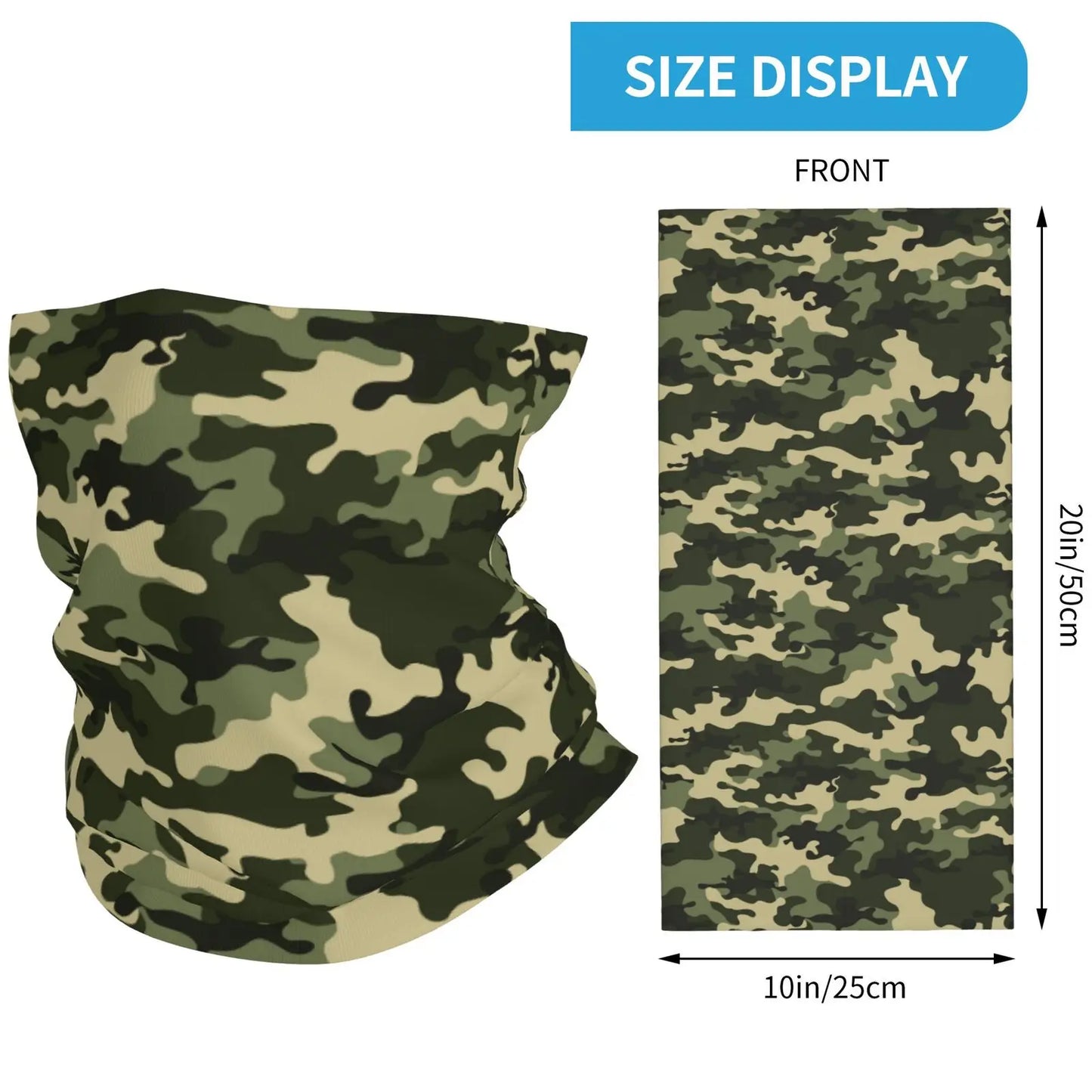 Military Camouflage Bandana Neck Gaiter Printed Military Camo Balaclavas Wrap Scarf Multifunctional for Men Women Adult