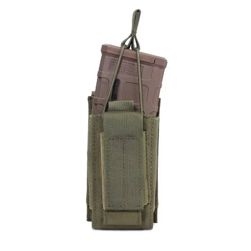 Tactical Magazine Pouch Pistol MAG Holder 5.56 MOLLE Double Stack Elastic Shock Cord Retention Hunting Accessories
