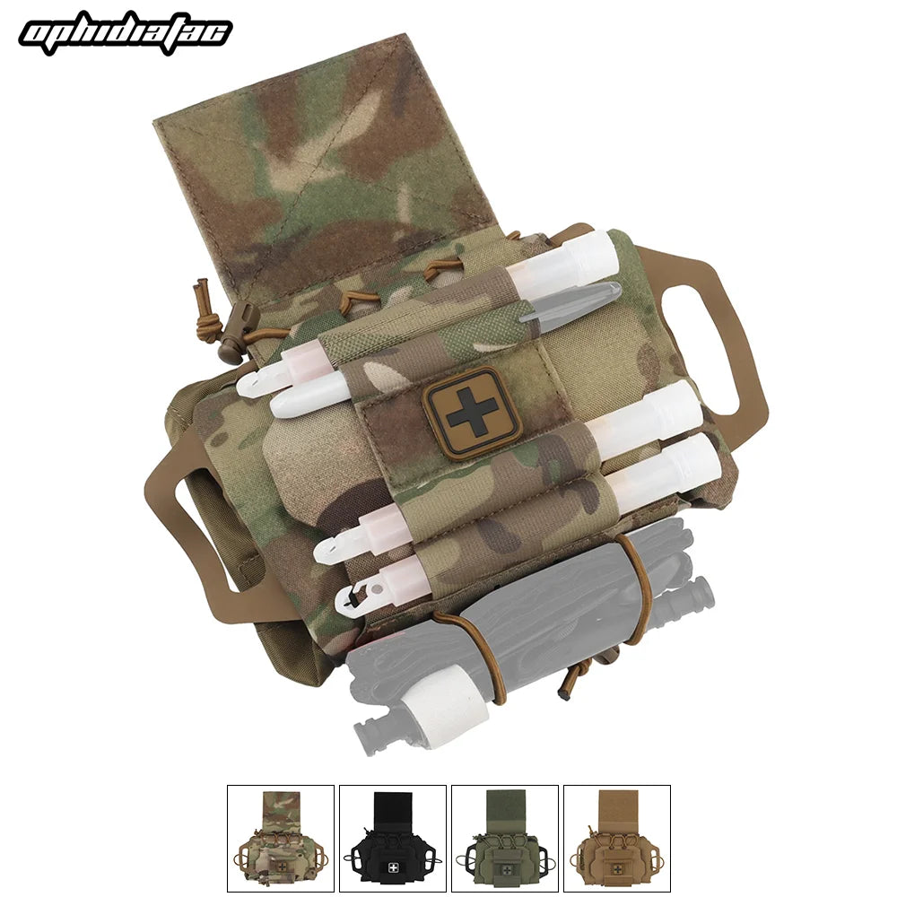 OphidianTac Outdoor First Aid Bag Rapid Deployment IFAK Kits Medium Emergency MOLLE Medical Pouch for Hunting Vest Accessories