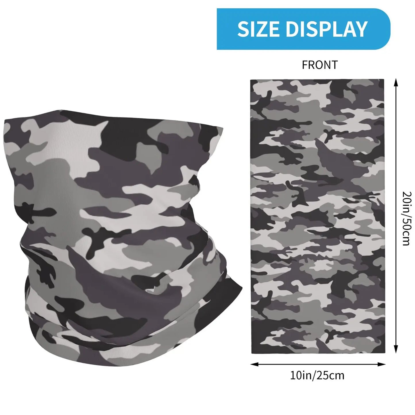 Military Camouflage Bandana Neck Gaiter Printed Military Camo Balaclavas Wrap Scarf Multifunctional for Men Women Adult