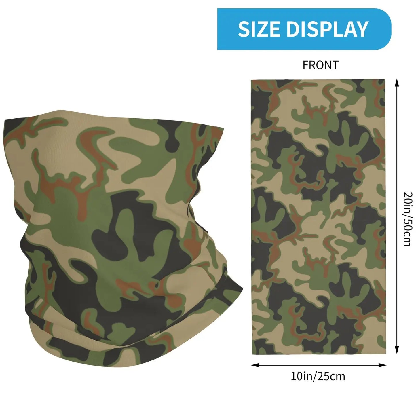 Military Camouflage Bandana Neck Gaiter Printed Military Camo Balaclavas Wrap Scarf Multifunctional for Men Women Adult