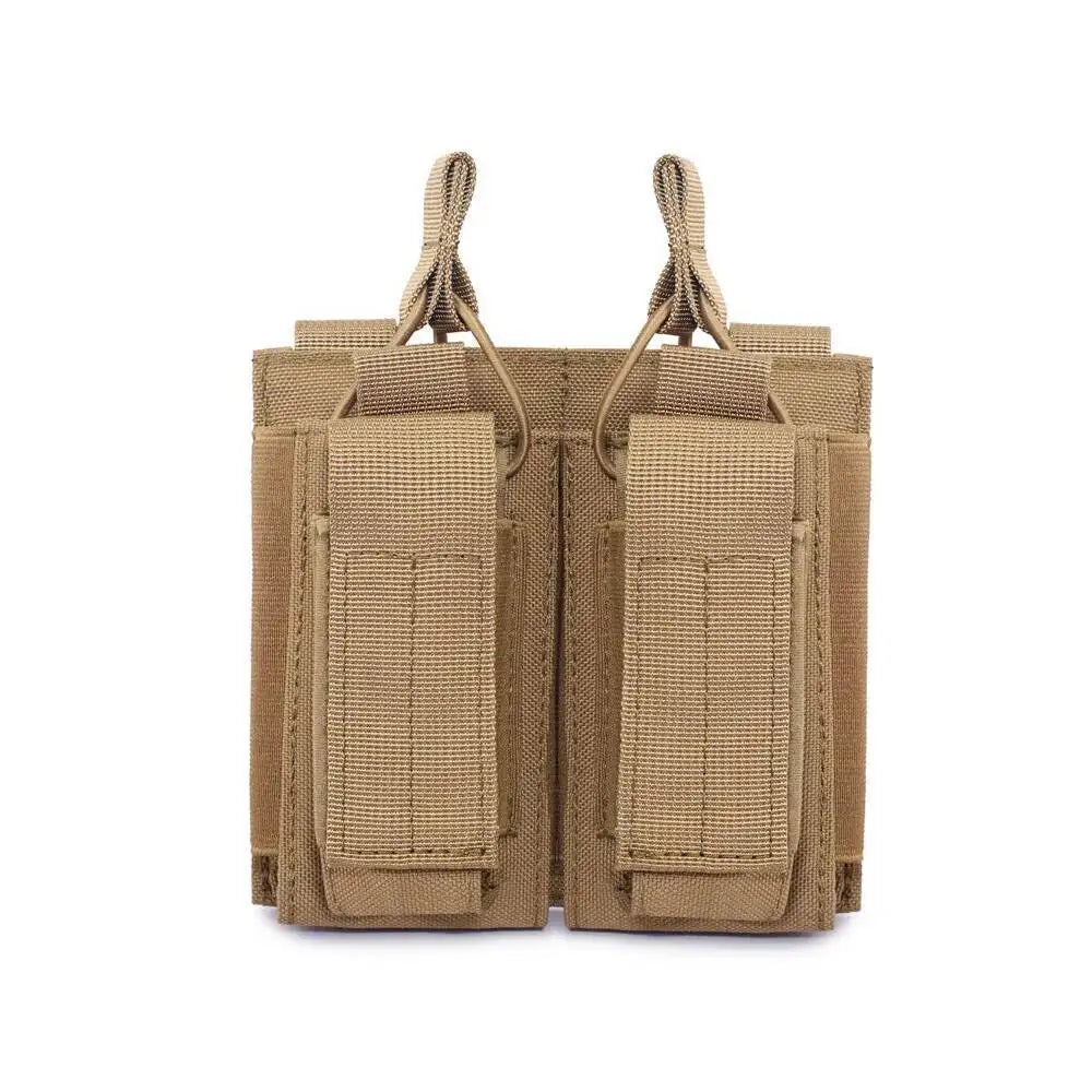 Tactical Magazine Pouch Pistol MAG Holder 5.56 MOLLE Double Stack Elastic Shock Cord Retention Hunting Accessories
