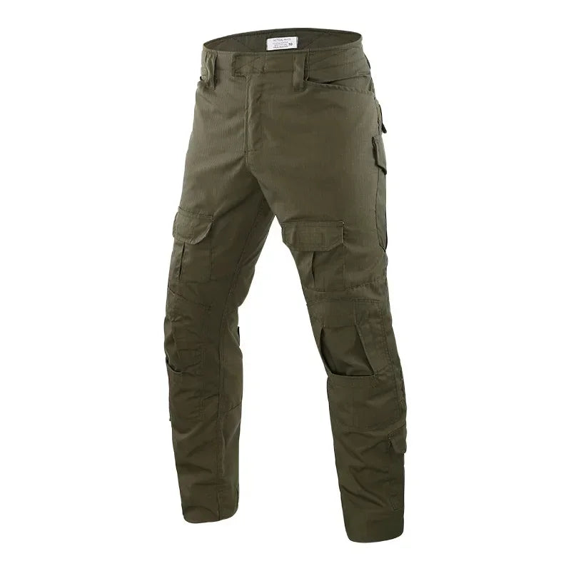 Outdoor Men Combat Pants +Knee Pads Tactical Pant Hiking Camo Pants Working Hunting Clothes Wear Resistant Multi-pocket