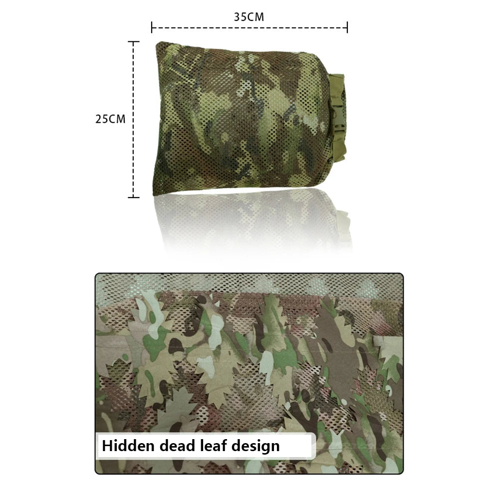 Tactical Ghillie Camo Cape Laser Cut Leaf Sniper Coat Mesh Camouflage Jungle Cloak Poncho Hunting Accessories