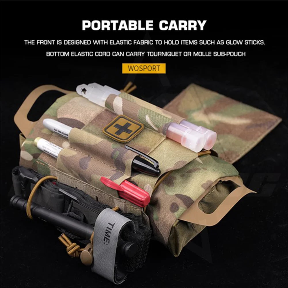 OphidianTac Outdoor First Aid Bag Rapid Deployment IFAK Kits Medium Emergency MOLLE Medical Pouch for Hunting Vest Accessories