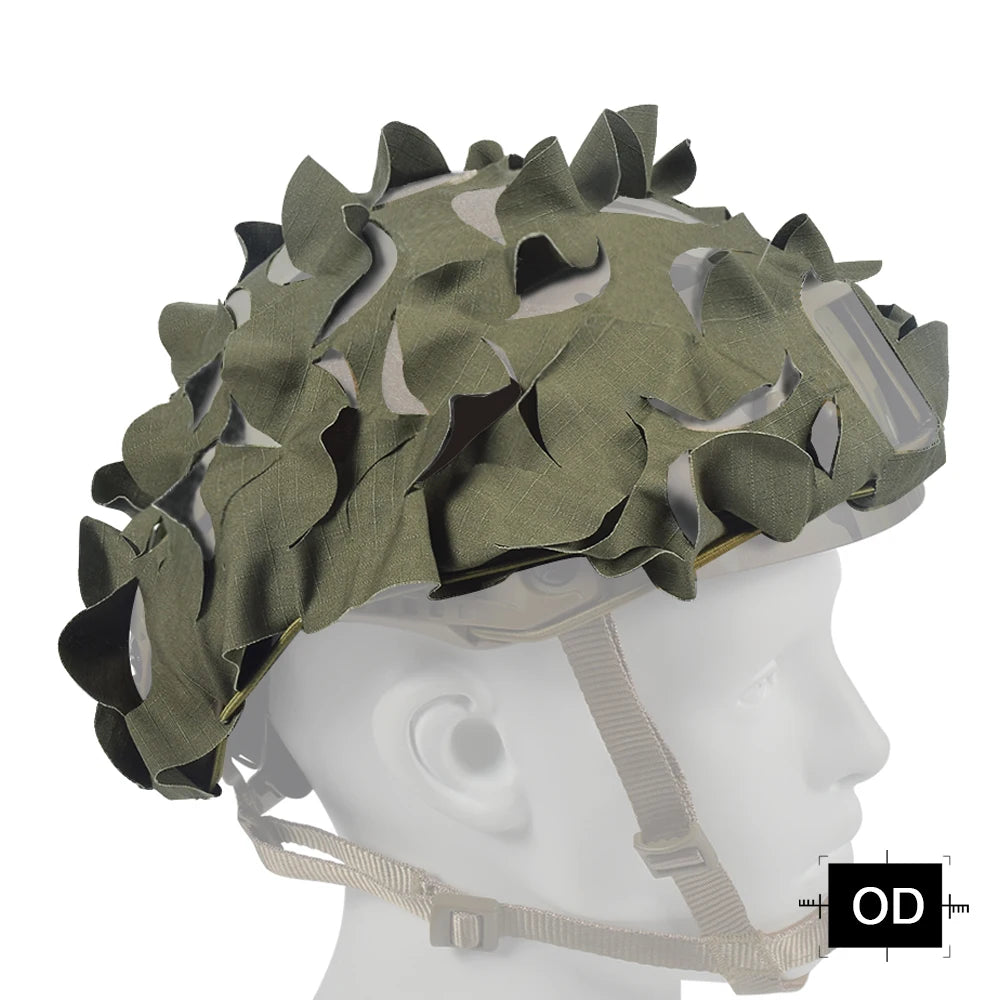 Tactical 3D Camo Net Airsoft Helmet Cover Laser Cut Nylon Drawstring Helmet Scrim CS Wargame Paintball Paratrooper Hunting