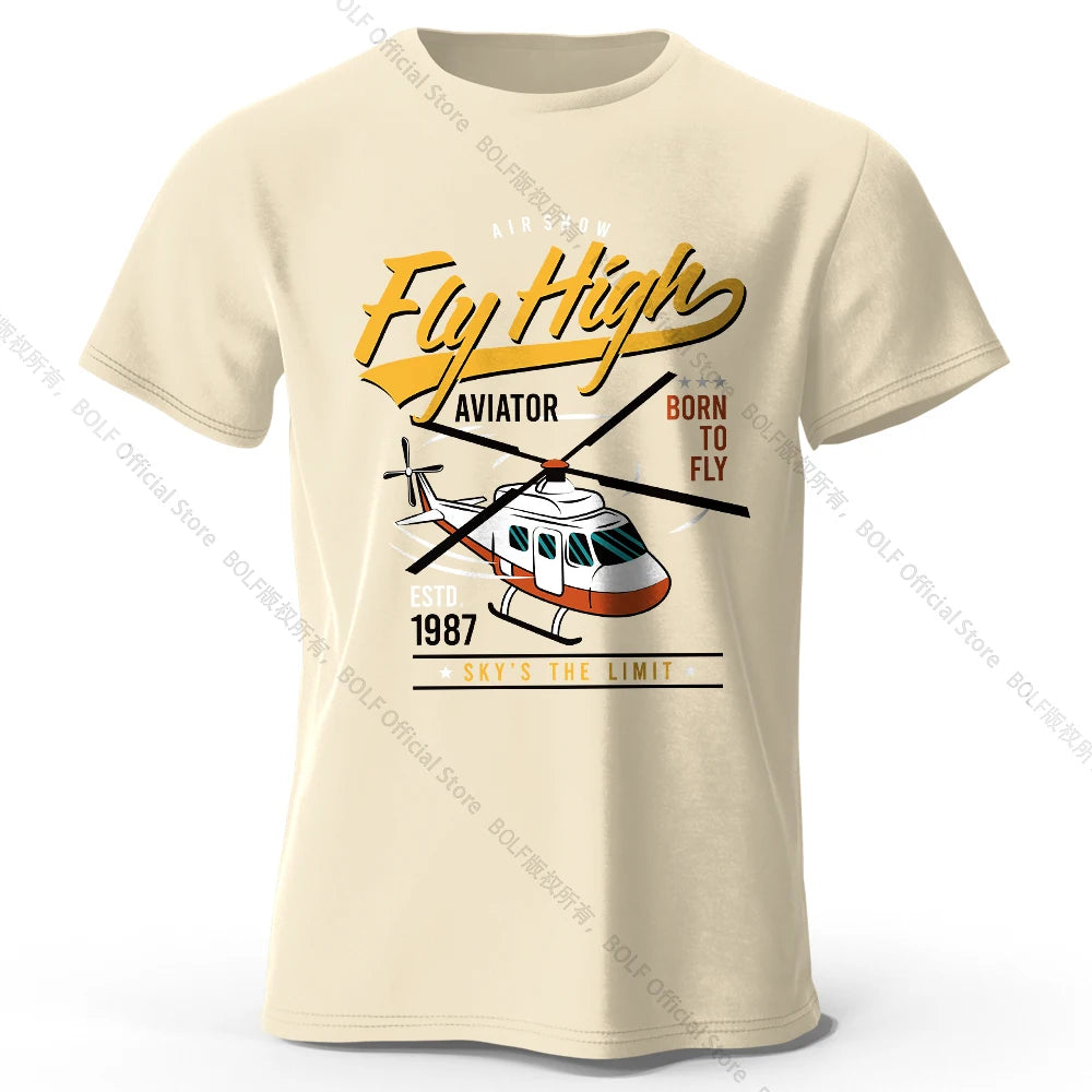 Military Helicopter Hand Drawn Printed Unisex Men Women T-Shirt Tees Tops 100% Cotton Army Sketch Graphic Tactical Gear