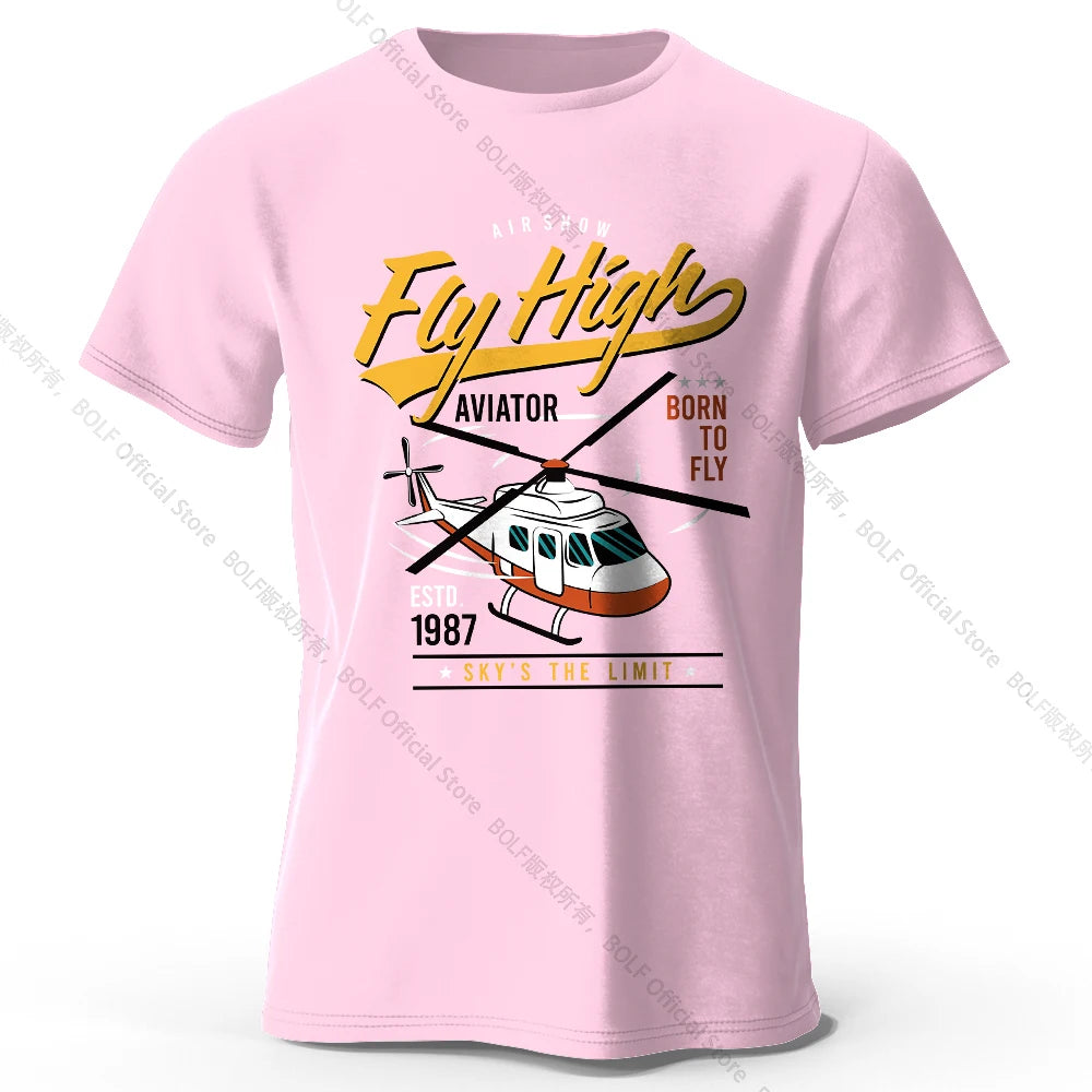 Military Helicopter Hand Drawn Printed Unisex Men Women T-Shirt Tees Tops 100% Cotton Army Sketch Graphic Tactical Gear