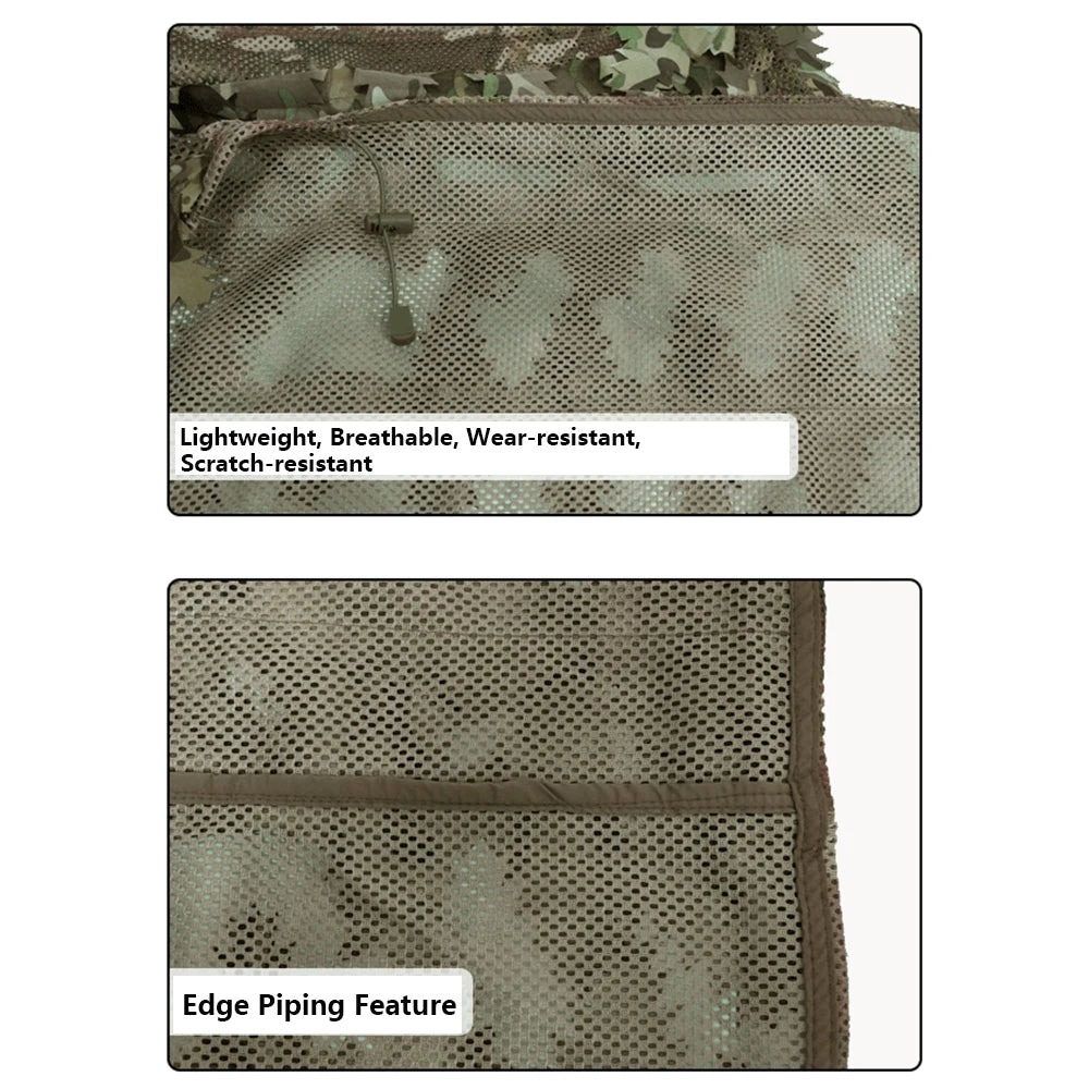 Tactical Ghillie Camo Cape Laser Cut Leaf Sniper Coat Mesh Camouflage Jungle Cloak Poncho Hunting Accessories